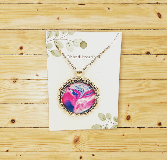 Hand Painted Pendant with Necklace